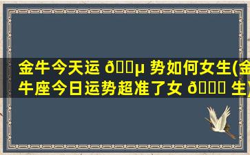 金牛今天运 🌵 势如何女生(金牛座今日运势超准了女 🐋 生)